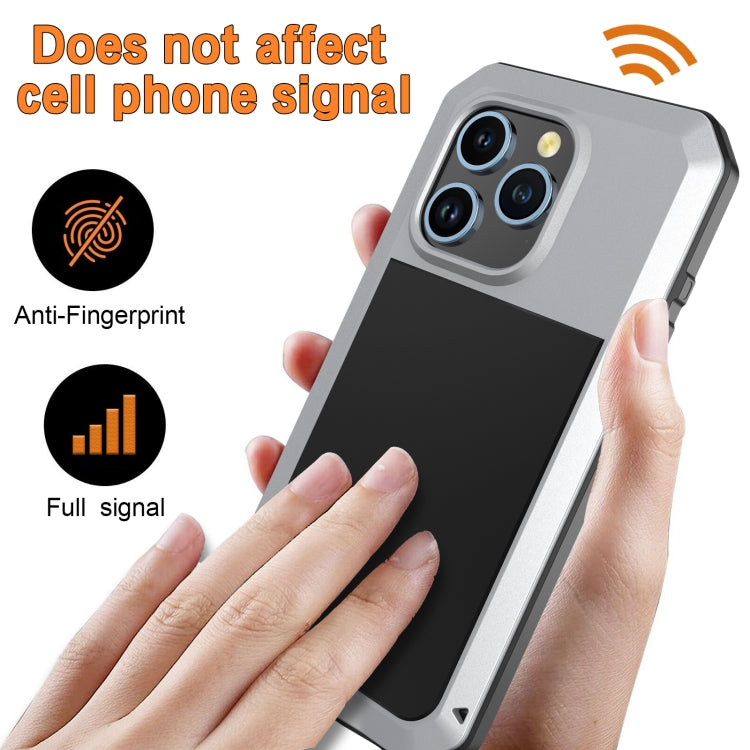 For iPhone 15 Pro Max Shockproof Life Waterproof Dust-proof Metal + Silicone Phone Case(Silver) - HoMEdemic™ 