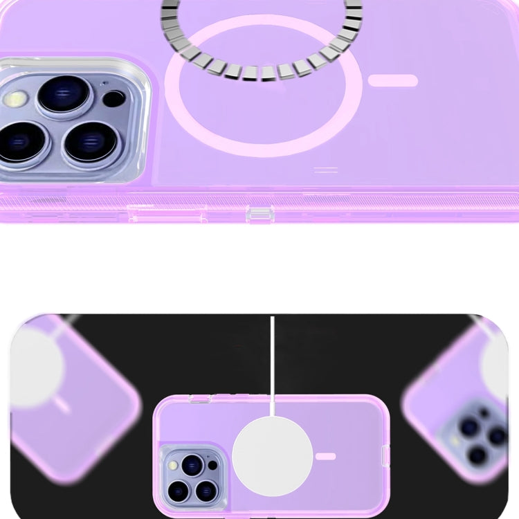 For iPhone 15 Pro Max Shockproof MagSafe Magnetic Phone Case(Transparent Purple) - HoMEdemic™ 