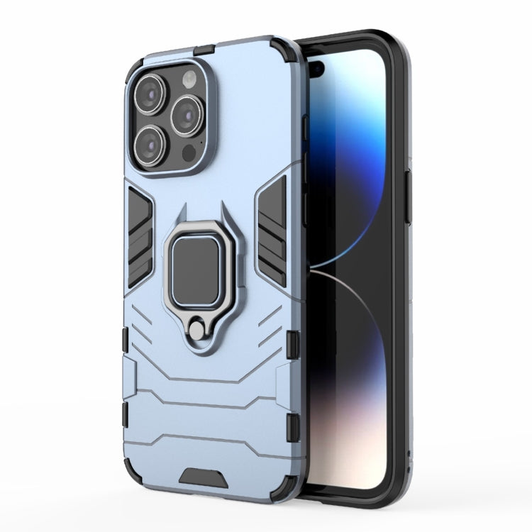 For iPhone 15 Pro Max Shockproof PC + TPU Holder Phone Case(Navy Blue) - HoMEdemic™ 