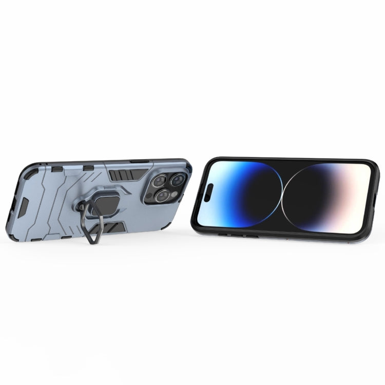 For iPhone 15 Pro Max Shockproof PC + TPU Holder Phone Case(Navy Blue) - HoMEdemic™ 