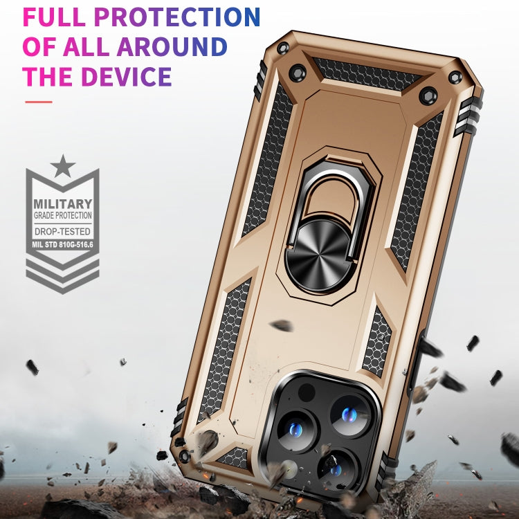 For iPhone 15 Pro Max Shockproof TPU + PC Phone Case with Holder(Gold) - HoMEdemic™ 
