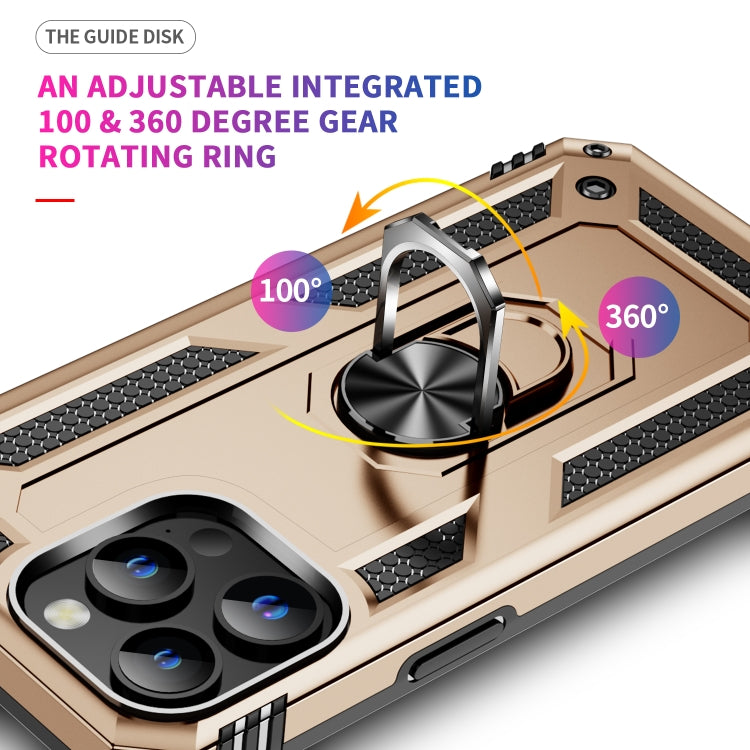 For iPhone 15 Pro Max Shockproof TPU + PC Phone Case with Holder(Gold) - HoMEdemic™ 