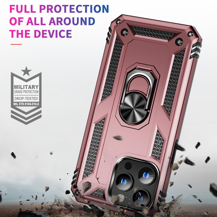 For iPhone 15 Pro Max Shockproof TPU + PC Phone Case with Holder(Rose Gold) - HoMEdemic™ 