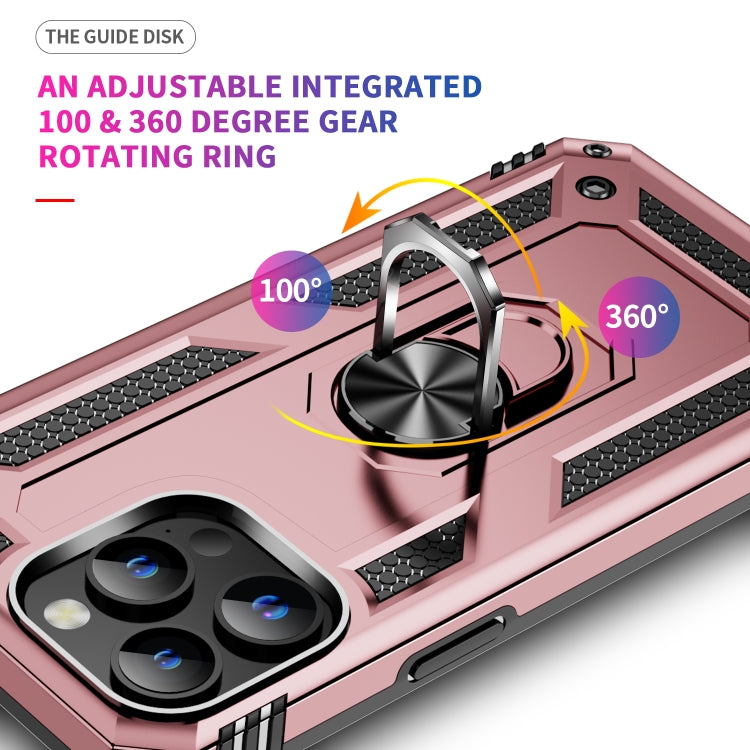 For iPhone 15 Pro Max Shockproof TPU + PC Phone Case with Holder(Rose Gold) - HoMEdemic™ 
