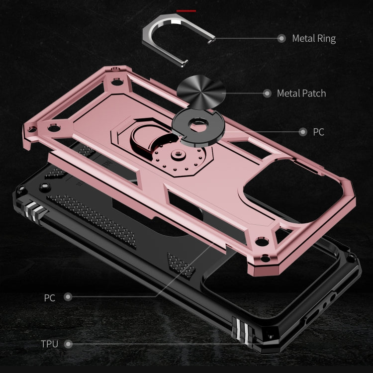 For iPhone 15 Pro Max Shockproof TPU + PC Phone Case with Holder(Rose Gold) - HoMEdemic™ 