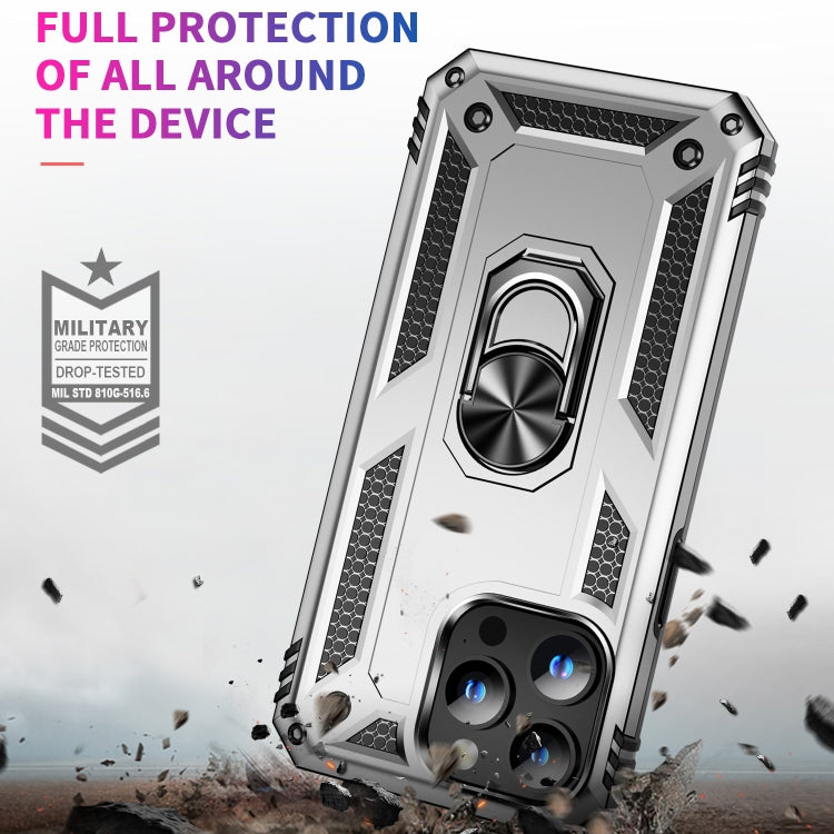 For iPhone 15 Pro Max Shockproof TPU + PC Phone Case with Holder(Silver) - HoMEdemic™ 