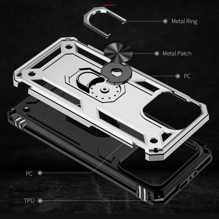 For iPhone 15 Pro Max Shockproof TPU + PC Phone Case with Holder(Silver) - HoMEdemic™ 