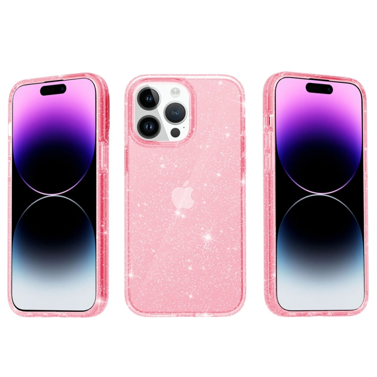 For iPhone 15 Pro Max Shockproof Terminator Glitter Powder Phone Case(Pink) - HoMEdemic™ 