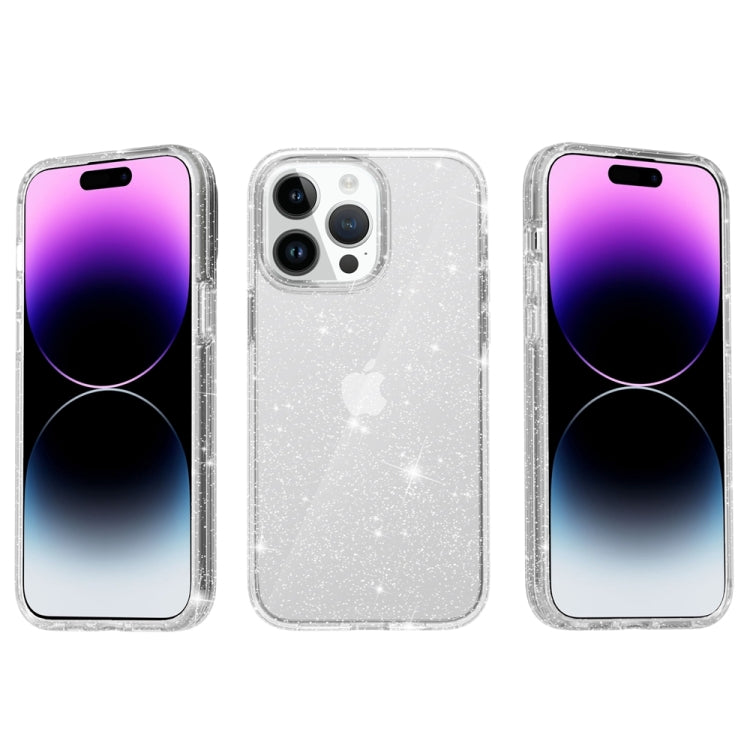 For iPhone 15 Pro Max Shockproof Terminator Glitter Powder Phone Case(White) - HoMEdemic™ 