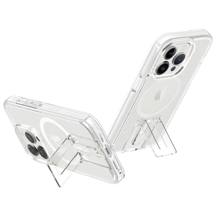 For iPhone 15 Pro Max Shockproof Terminator MagSafe Phone Case with Holder(Glitter White) - HoMEdemic™ 