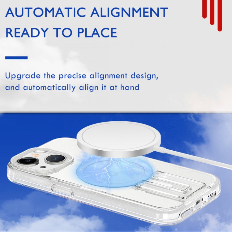 For iPhone 15 Pro Max Shockproof Terminator MagSafe Phone Case with Holder(Glitter White) - HoMEdemic™ 