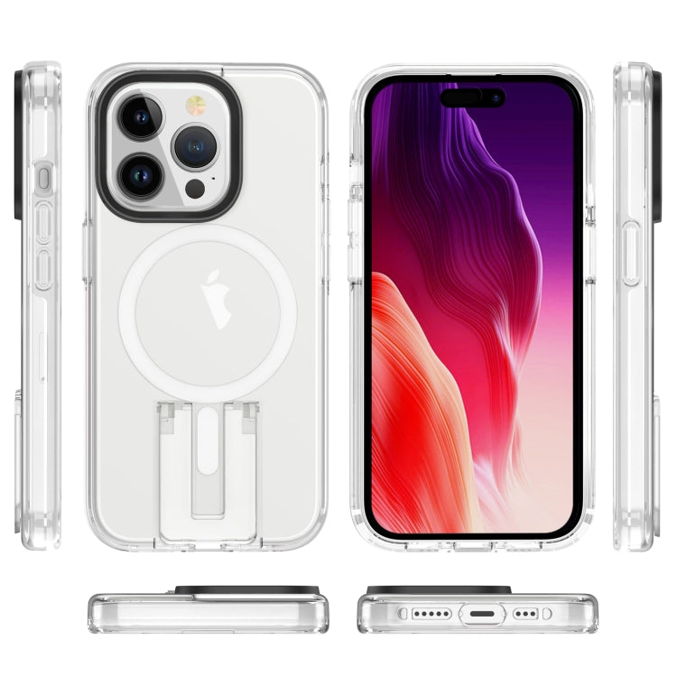 For iPhone 15 Pro Max Shockproof Terminator MagSafe Phone Case with Holder(Transparent) - HoMEdemic™ 