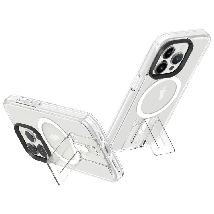 For iPhone 15 Pro Max Shockproof Terminator MagSafe Phone Case with Holder(Transparent) - HoMEdemic™ 