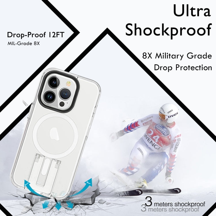 For iPhone 15 Pro Max Shockproof Terminator MagSafe Phone Case with Holder(Transparent) - HoMEdemic™ 