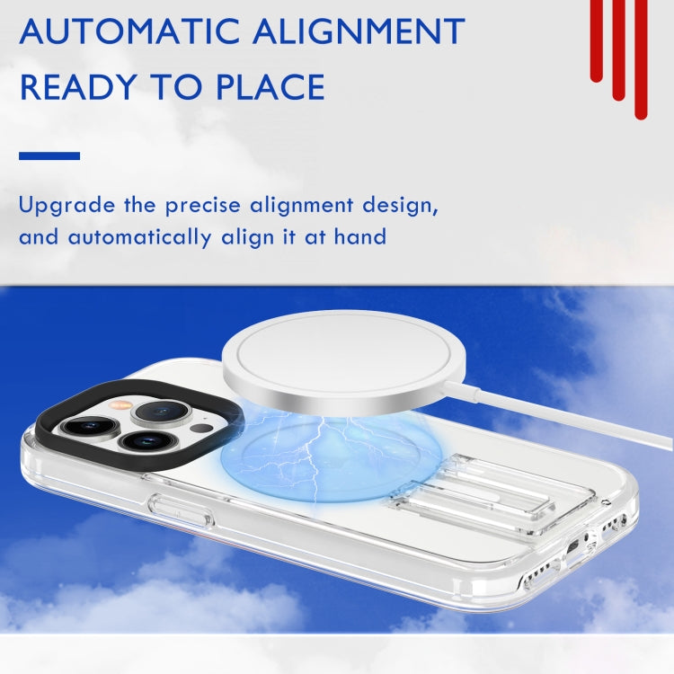 For iPhone 15 Pro Max Shockproof Terminator MagSafe Phone Case with Holder(Transparent) - HoMEdemic™ 