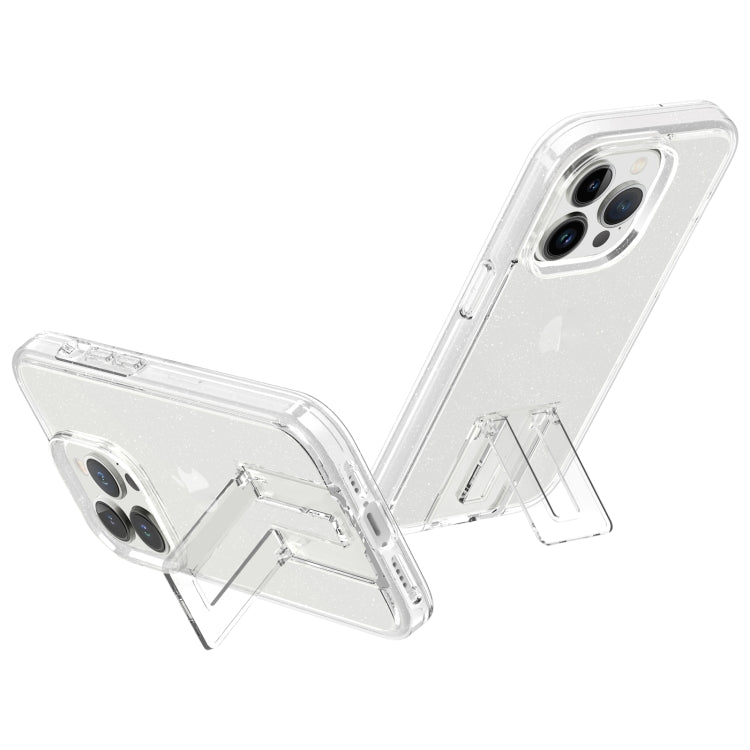 For iPhone 15 Pro Max Shockproof Terminator Phone Case with Holder(Glitter White) - HoMEdemic™ 