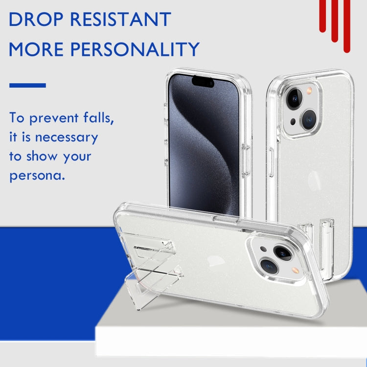 For iPhone 15 Pro Max Shockproof Terminator Phone Case with Holder(Glitter White) - HoMEdemic™ 