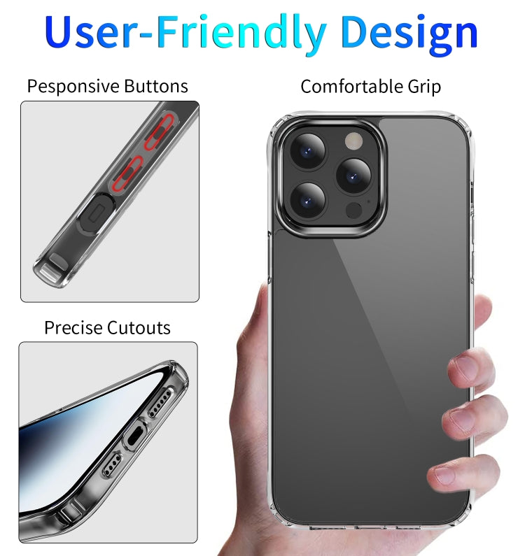 For iPhone 15 Pro Max Shockproof Transparent Acrylic Phone Case(Transparent) - HoMEdemic™ 