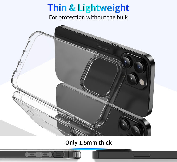 For iPhone 15 Pro Max Shockproof Transparent Acrylic Phone Case(Transparent) - HoMEdemic™ 