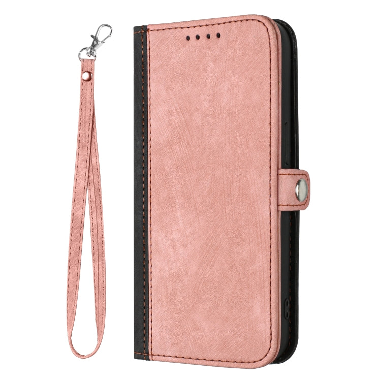 For iPhone 15 Pro Max Side Buckle Double Fold Hand Strap Leather Phone Case(Pink) - HoMEdemic™ 