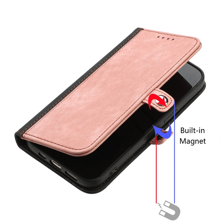 For iPhone 15 Pro Max Side Buckle Double Fold Hand Strap Leather Phone Case(Pink) - HoMEdemic™ 