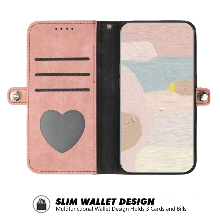 For iPhone 15 Pro Max Side Buckle Double Fold Hand Strap Leather Phone Case(Pink) - HoMEdemic™ 