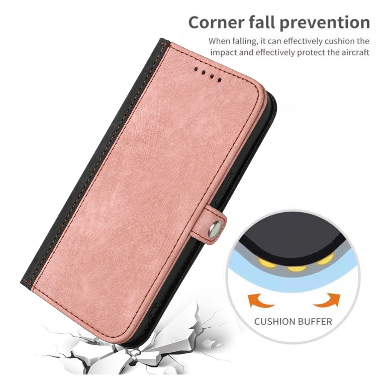 For iPhone 15 Pro Max Side Buckle Double Fold Hand Strap Leather Phone Case(Pink) - HoMEdemic™ 