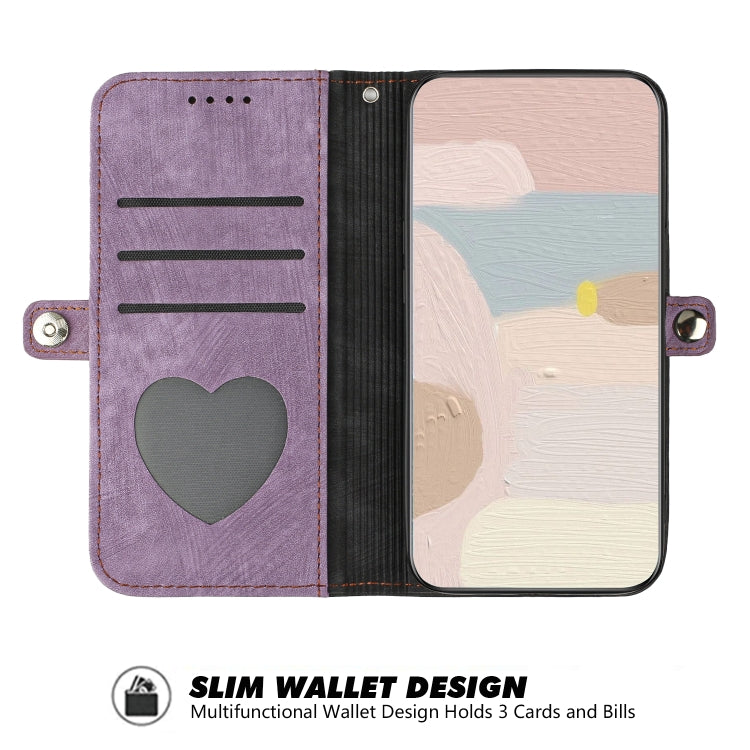 For iPhone 15 Pro Max Side Buckle Double Fold Hand Strap Leather Phone Case(Purple) - HoMEdemic™ 