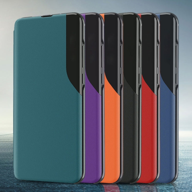 For iPhone 15 Pro Max Side Display Flip Leather Phone Case(Purple) - HoMEdemic™ 
