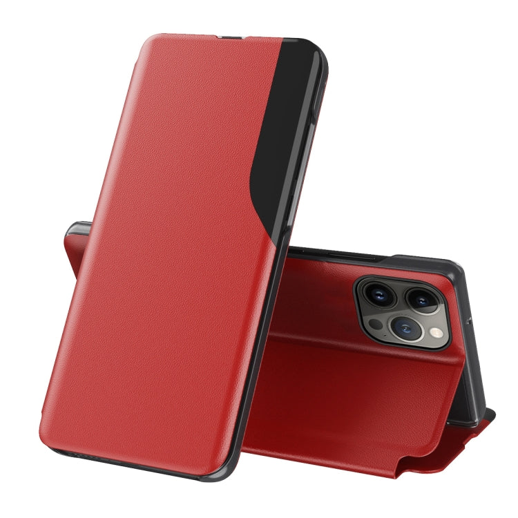 For iPhone 15 Pro Max Side Display Flip Leather Phone Case(Red) - HoMEdemic™ 