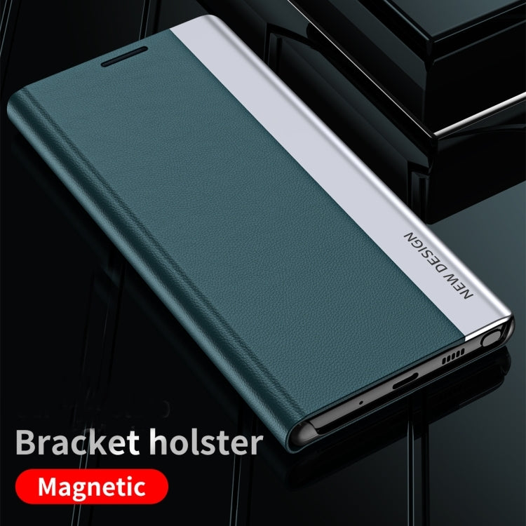 For iPhone 15 Pro Max Side Electroplated Adsorption Leather Phone Case(Light Blue) - HoMEdemic™ 
