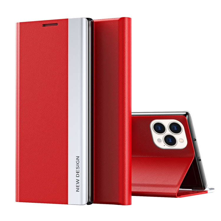 For iPhone 15 Pro Max Side Electroplated Adsorption Leather Phone Case(Red) - HoMEdemic™ 