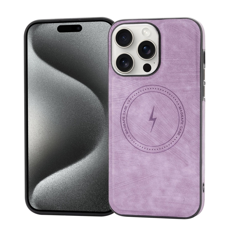For iPhone 15 Pro Max Side PU Hybrid TPU Magsafe Phone Case(Light Purple) - HoMEdemic™ 