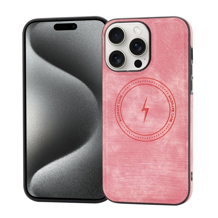 For iPhone 15 Pro Max Side PU Hybrid TPU Magsafe Phone Case(Pink) - HoMEdemic™ 