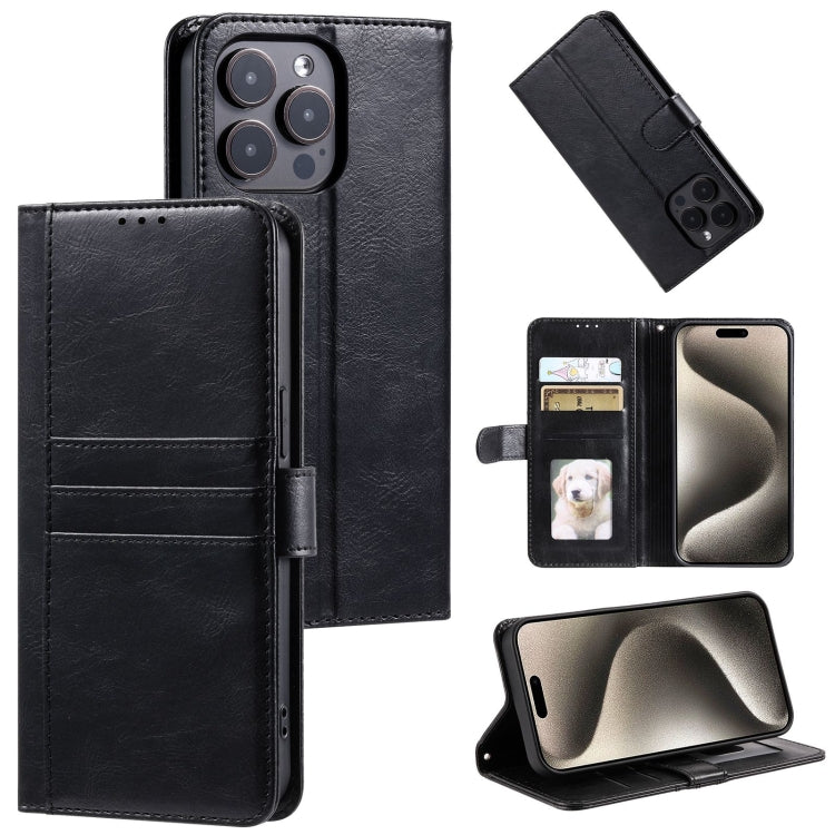 For iPhone 15 Pro Max Simple 6-Card Wallet Leather Phone Case(Black) - HoMEdemic™ 