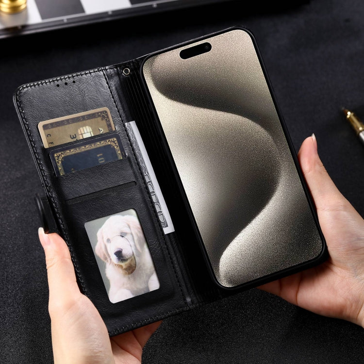 For iPhone 15 Pro Max Simple 6-Card Wallet Leather Phone Case(Black) - HoMEdemic™ 