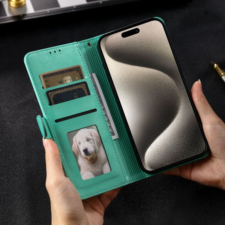 For iPhone 15 Pro Max Simple 6-Card Wallet Leather Phone Case(Green) - HoMEdemic™ 