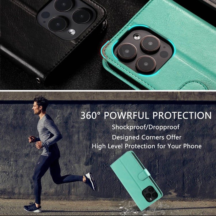 For iPhone 15 Pro Max Simple 6-Card Wallet Leather Phone Case(Green) - HoMEdemic™ 