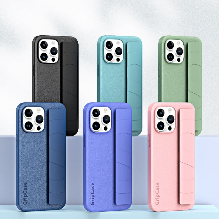 For iPhone 15 Pro Max Skin Elastic Wrist Grip Back Cover Phone Case(Blue) - HoMEdemic™ 