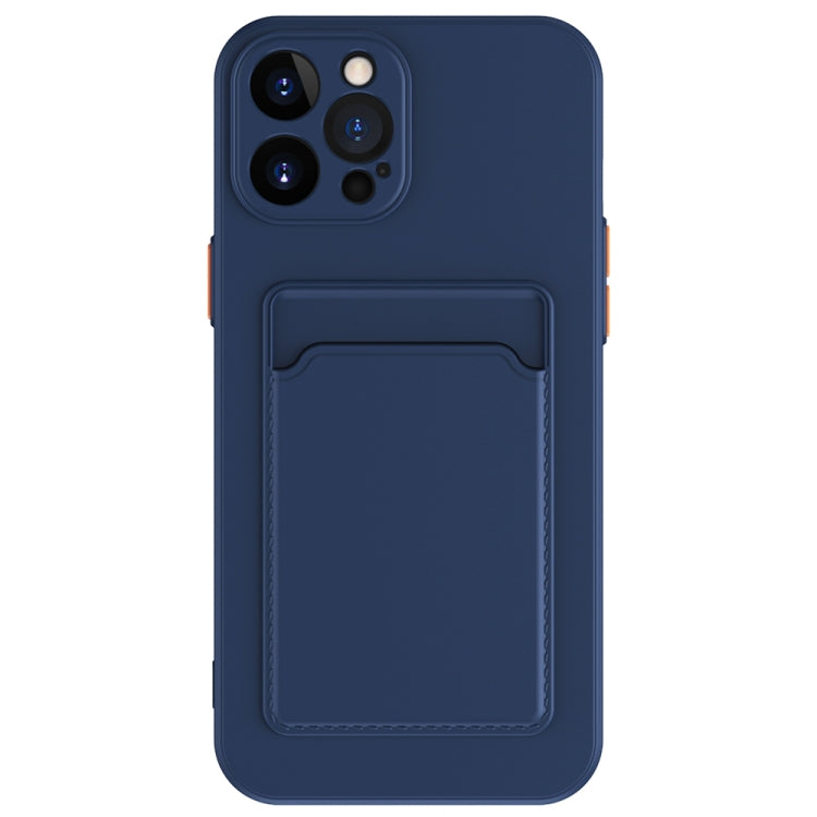 For iPhone 15 Pro Max Skin Feel Card Contrast Color Button TPU Phone Case(Dark Blue) - HoMEdemic™ 
