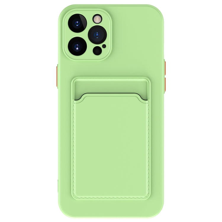 For iPhone 15 Pro Max Skin Feel Card Contrast Color Button TPU Phone Case(Light Green) - HoMEdemic™ 