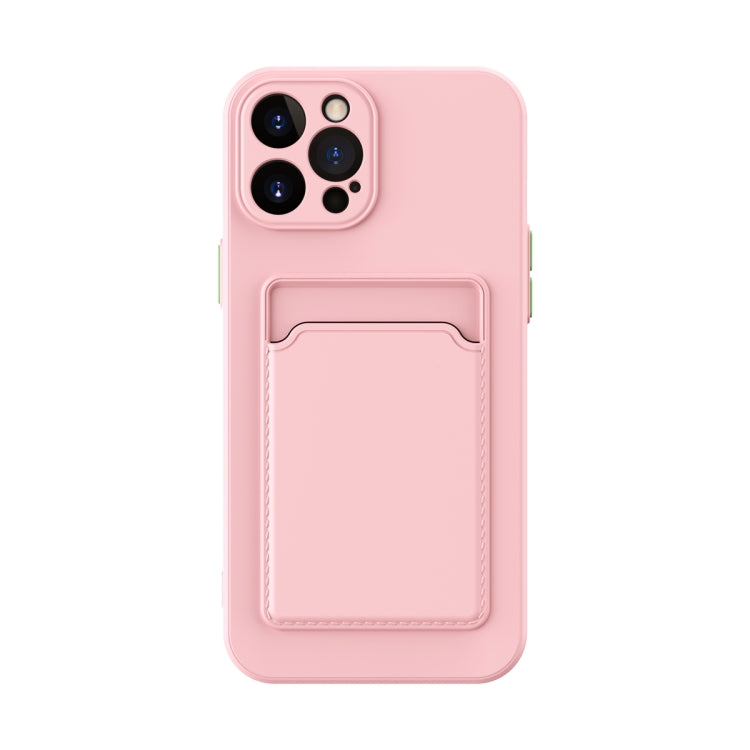 For iPhone 15 Pro Max Skin Feel Card Contrast Color Button TPU Phone Case(Pink) - HoMEdemic™ 