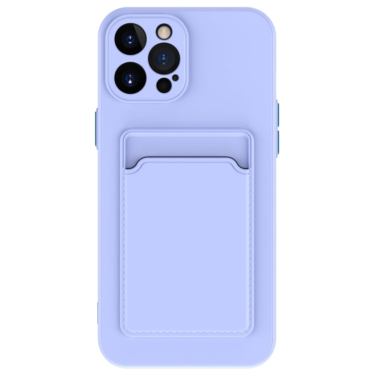For iPhone 15 Pro Max Skin Feel Card Contrast Color Button TPU Phone Case(Purple) - HoMEdemic™ 