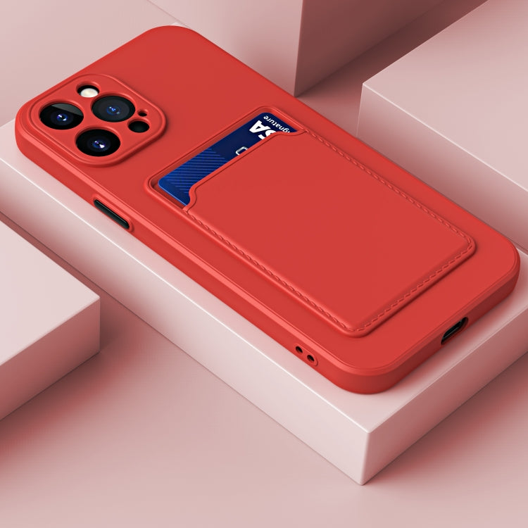 For iPhone 15 Pro Max Skin Feel Card Contrast Color Button TPU Phone Case(Red) - HoMEdemic™ 