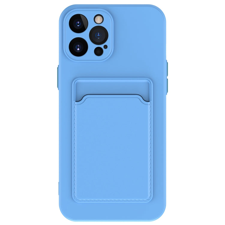 For iPhone 15 Pro Max Skin Feel Card Contrast Color Button TPU Phone Case(Sky Blue) - HoMEdemic™ 