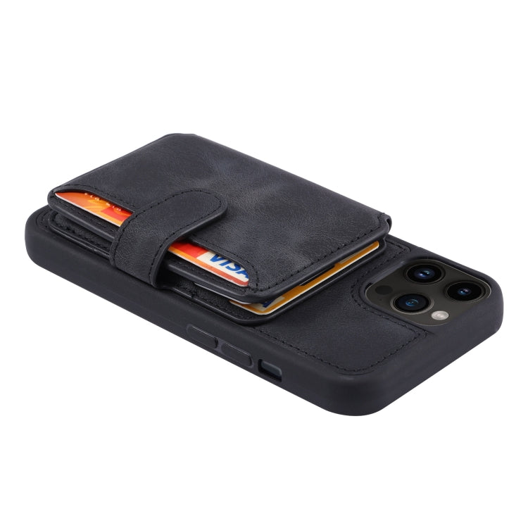 For iPhone 15 Pro Max Skin Feel Dream RFID Anti-theft PU Card Bag Phone Case(Black) - HoMEdemic™ 
