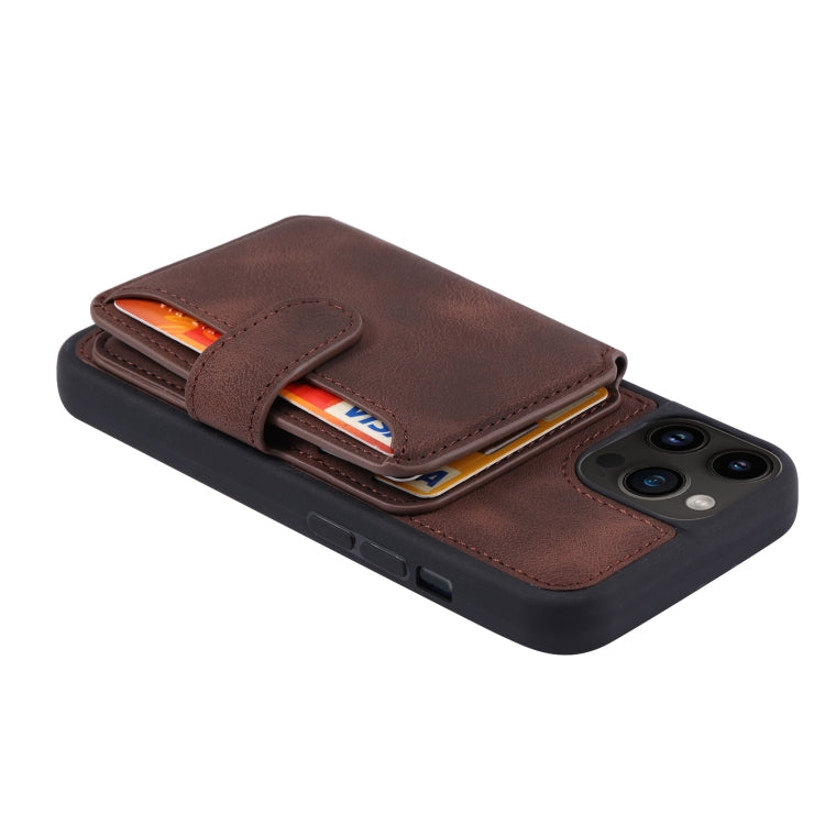 For iPhone 15 Pro Max Skin Feel Dream RFID Anti-theft PU Card Bag Phone Case(Coffee) - HoMEdemic™ 