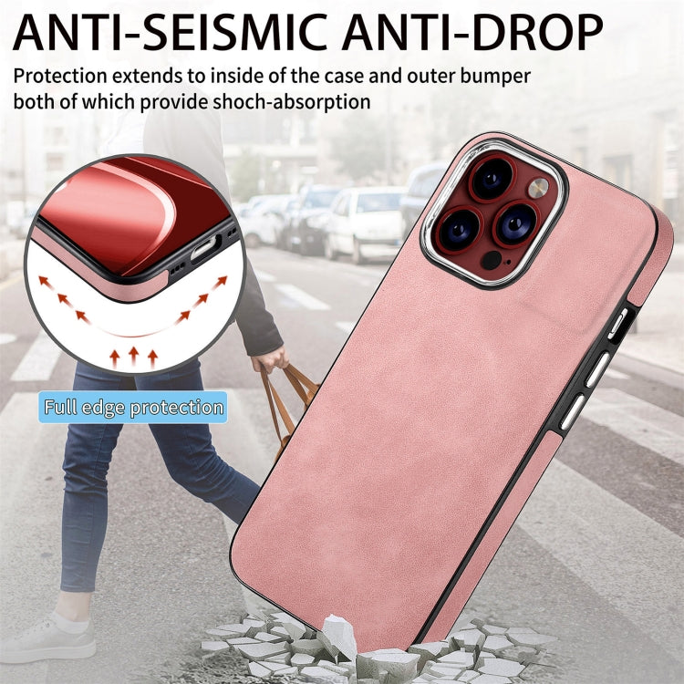 For iPhone 15 Pro Max Skin-Feel Electroplating TPU Shockproof Phone Case(Pink) - HoMEdemic™ 