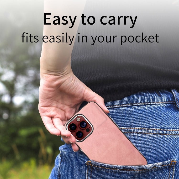 For iPhone 15 Pro Max Skin-Feel Electroplating TPU Shockproof Phone Case(Pink) - HoMEdemic™ 