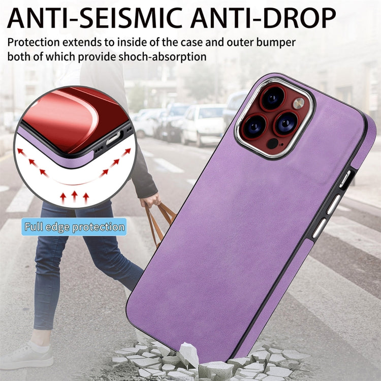 For iPhone 15 Pro Max Skin-Feel Electroplating TPU Shockproof Phone Case(Purple) - HoMEdemic™ 